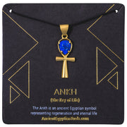 Ankh Necklace Crystal - Lapis Lazuli