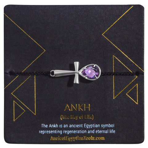 Ankh Anklet Crystal - Amethyst