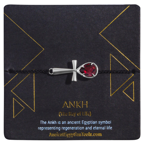 Ankh Anklet Crystal - Garnet