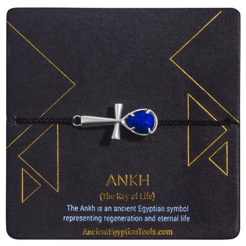 Ankh Anklet Crystal - Lapis Lazuli