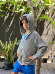 Kids Silver EMF Protection Zip Hoodie