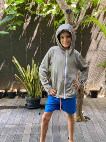 Kids Silver EMF Protection Zip Hoodie