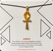 Ankh Necklace Crystal - Citrine