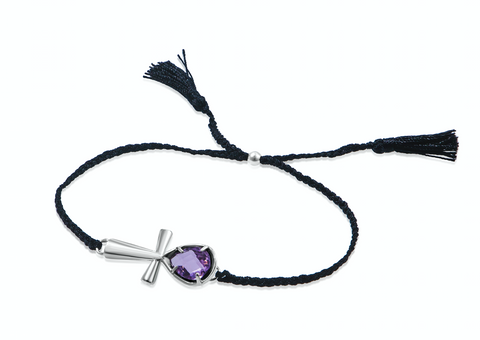 Ankh Anklet Crystal - Amethyst