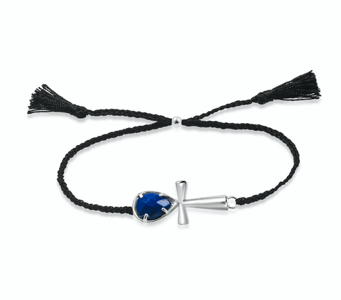 Ankh Anklet Crystal Lapis Lazuli