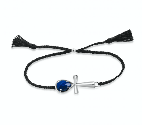 Ankh Anklet Crystal - Lapis Lazuli