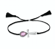 Ankh Anklet Crystal - Rose Quartz