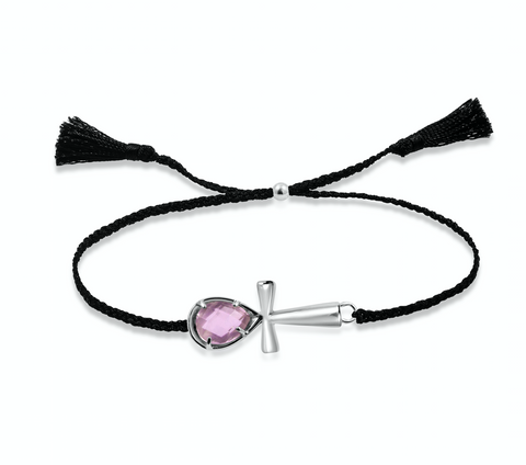 Ankh Anklet Crystal Rose Quartz Tolman Health